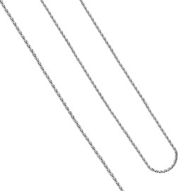 Mauli Jewels 1.2MM 14K WHITE GOLD PLATED/SPIGA CHAIN/WHEAT CHAIN/925 STERLING SILVER NECKLACE