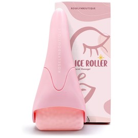 ROSELYNBOUTIQUE Ice Roller for Face Wrinkles Fine Lines Puffiness Stick Massager Facial Skin Care Tools Self Care Gifts for Men Women (Pink)