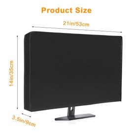 Waterproof Computer Monitor Dust Cover, Luxiv Black Full Body Cover for Computer Screen Anti-Static LCD-Silky HD Panel Dust Protective Sleeve (21W X 14H X 3.5D)