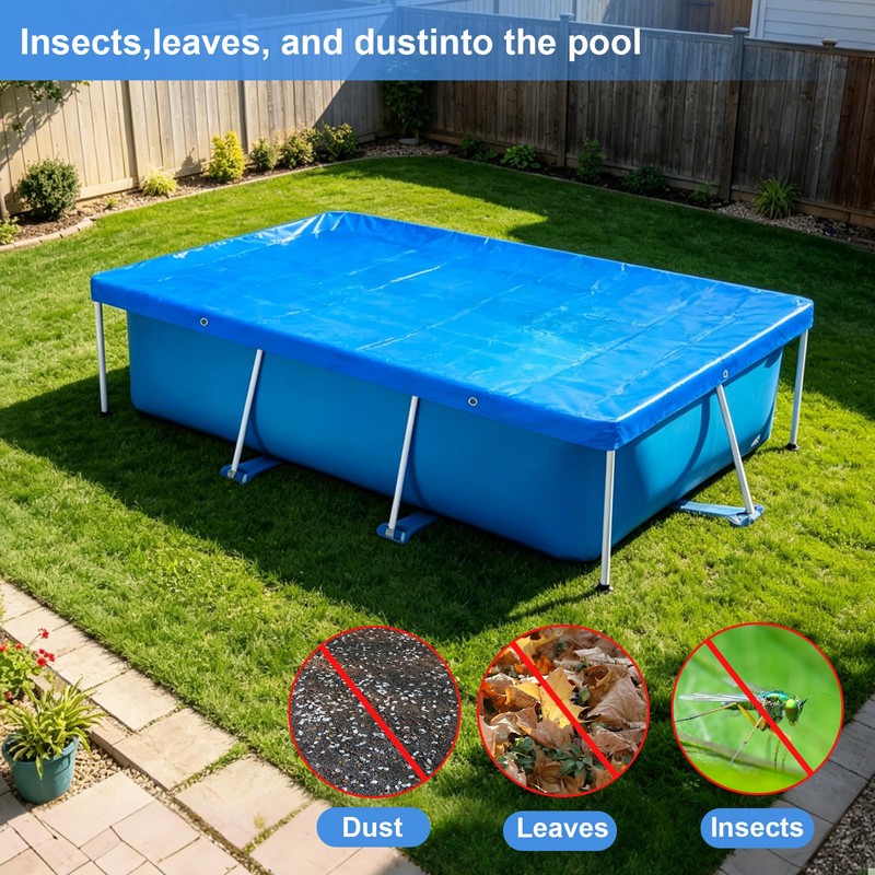 8.5 x 5.5’ Rectangular Pool Cover for Frame Above Ground