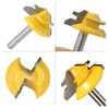 Gasea 3pcs 1/4-Inch Shank 45 Degree Lock Miter Router Bits