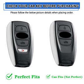 TOMALL 2 Pack for Subaru Key Fob Cover with Keychain, 4 Buttons TPU Key Fob Protector Compatible with Subaru Ascent BRZ Crosstrek Forester Legacy Impreza Outback WRX STI Car Key Cover (Black + White)