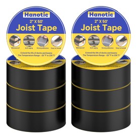 Hanotic Joist Tape for Decking 2" x 50', 8 Rolls Weatherproof Butyl Sealant Tape - Waterproof and Anti-Corrosion for Extend Deck Life for Wood Joists Beams Roof Rv