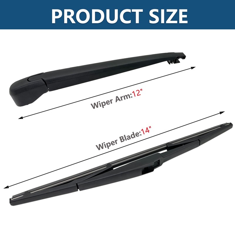 Rear Windshield Wipers Blade Arm Set for Mazda CX-5 2013-2023