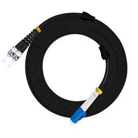 Jeirdus 15M LC to ST Outdoor Armored Duplex 9/125 SM Fiber Optic Cable Jumper Optical Patch Cord Singlemode 15Meters 49ft LC-ST