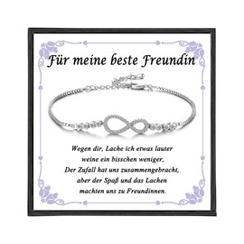 USEEDOVIA Infinity Sign Bracelet for Best Friend, Infinity AAA Cubic Zirconia Jewellery, Infinity Friendship Gifts for Breasts Girlfriend, Birthday Gift, Stone