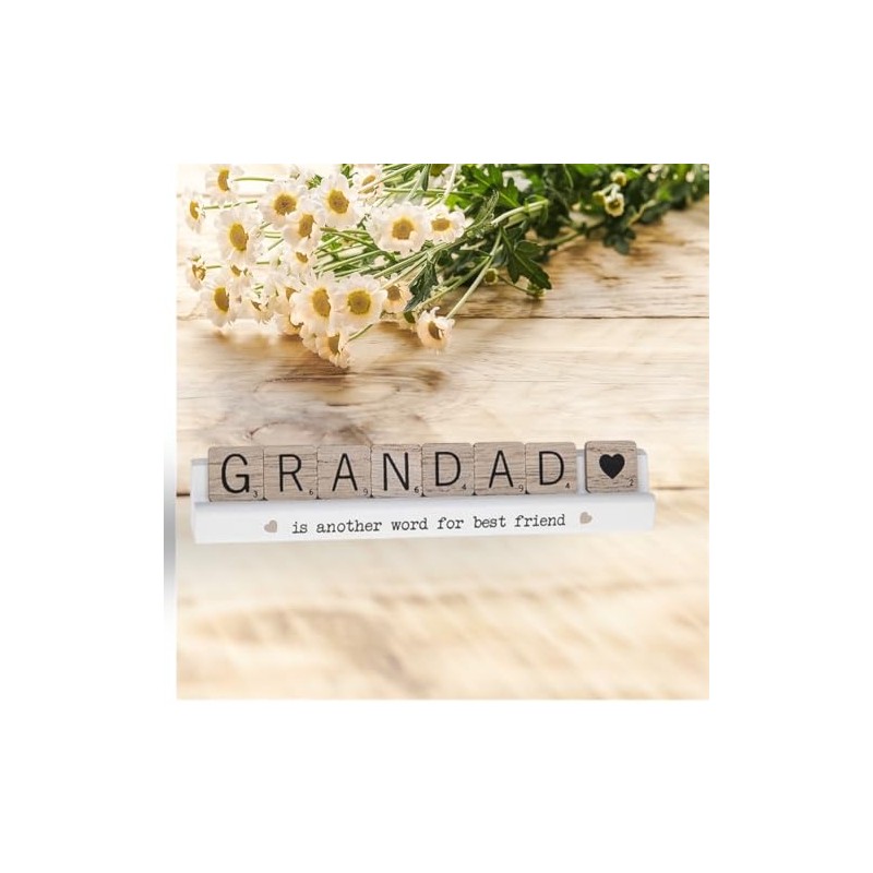 Wooden Scrabble Tiles Decoration, 'Grandad is Another Word for Best