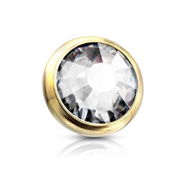 Paula & Fritz® Dermal Anchor Attachment Crystal Various Colours Sizes and Thicknesses 316L Surgical Steel Skin Anchor Skin Diver Implant Ball, Stainless Steel, Crystal