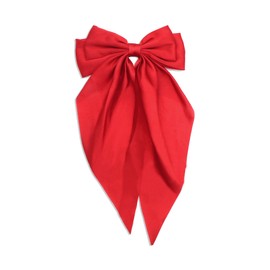 STGDAK Red Hair Bow Hair Bow Clips Long Tail Hair Ribbon Classy Bowknot Barrettes French Style Bow Hair Clips Metal Barrettes Hair Bow Accessories For Girls Women