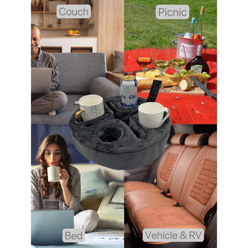 Xchouxer Couch and Bed Cup Holder Pillow, Sofa Organizer Caddy