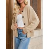 Saodimallsu Womens Button Up Cardigans Fall Crew Neck Fuzzy Knit