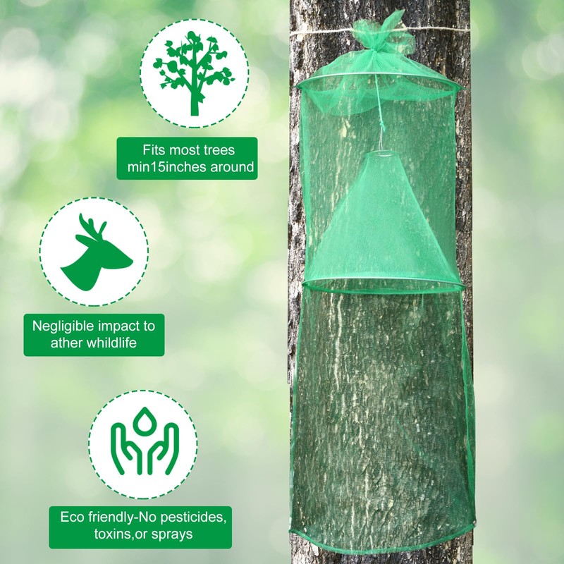 Qualirey 4 Pack Spotted Lanternfly Traps Lantern Fly Killer Mesh