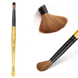 HiLemon Kolinsky Acrylic Nail Brush, Handmade Round Shape Nail Brushes for Acrylic Powder Application, 100% Pure Kolinsky Sable Hair with Gold Handle Size 10