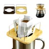 NEOUZA Bamboo & Stainless Steel Coffee Stand, 2-in-1 Drip Bag