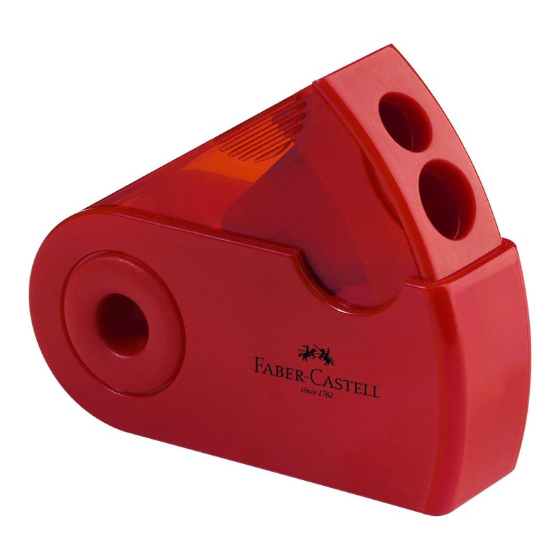 FABER-CASTELL 182701 Double Sharpener Sleeve, Assorted Red and Blue, No