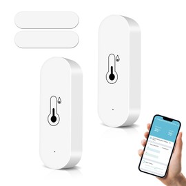 Libershine Intelligent Hygrometer Thermometer with Alarm, Voice Control (Alexa & Google), Precise Real-time Monitoring & Automation for Smart Home, Sharing Function, for Wine Rack, Greenhouse