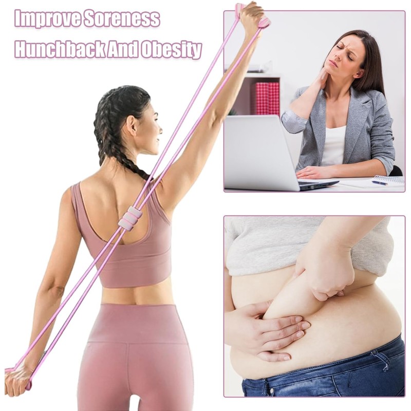 JIAXINGBING 3Pcs Figure 8 Shaped Exercise Bands Set, Resistance Bands