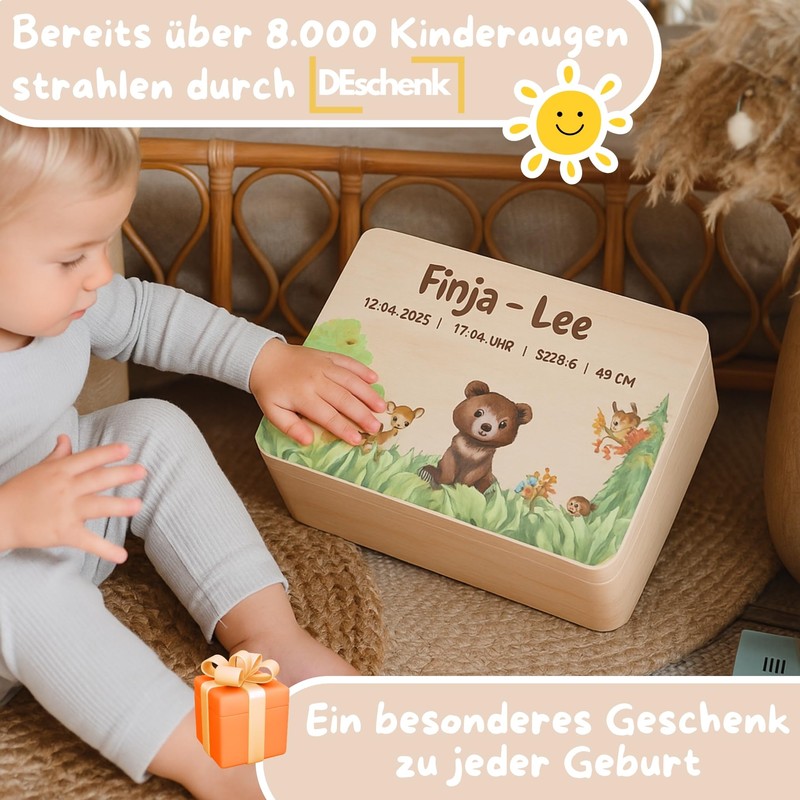 DEschenk Baby Memory Box - Gift for Birth, Baby Memory