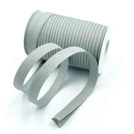 Craft Cult 15mm Plain Double Fold Bias Binding Tape - 25 Metre Roll (4 - Grey)