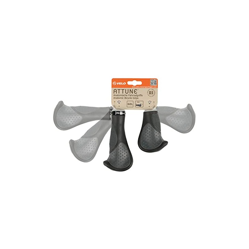 Velo Fahrradgriffe, Schraubgriffe für Fahrradlenker, mit integrierten Barends, ergonomisch, Lenkergriffe