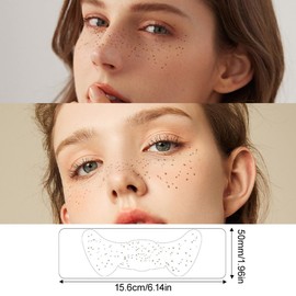 WUSJCOF Pack of 6 Glitter Freckles Makeup Patches, Sparkling Face Tattoo for Party, Festival, Christmas (Golden)