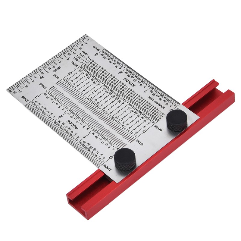 T Rule Stainless Steel Silver Scribing Ruler Woodworking Measuring Tool