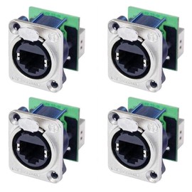 4 Pack Neutrik NE8FDP Ethercon RJ45 Cat 5 Pass/Feed Through D Series Panel Jack - (4 Pack)