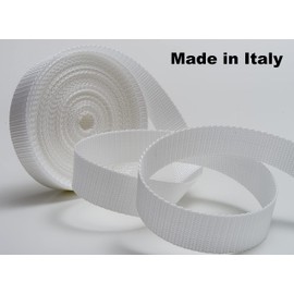 Heavy Webbing Nylon Strap for Backpack and Bags - 10 Meters Length - Multipurpose Rope for Sewing, Sports, Luggage, DIY - Size 30 mm - White - 3 cm