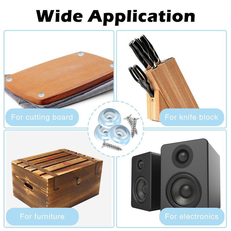 100 Pcs Cutting Board Feet Non Slip, Rubber Pads for