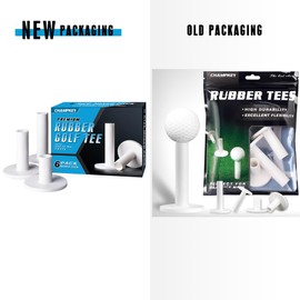 CHAMPKEY Premium Rubber Golf Tees | Excellent Durability and Stability Rubber Tees | for Golf Hitting Mats and Outdoor Training