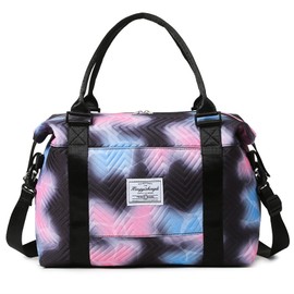 ERJUR Shoulder Travel Duffel Bags with Trolley Sleeve Workout Dance Bag Waterproof Weekender Bag, Black