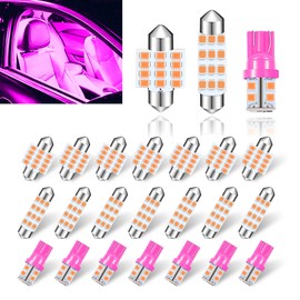 Damwot 24PCS Car LED Bulb, Car LED Lights Combination Bulb Kit, Used for Car Map Indoor Dome Trunk License Lights, Car Lights Interior Replacement Accessories (Purple)