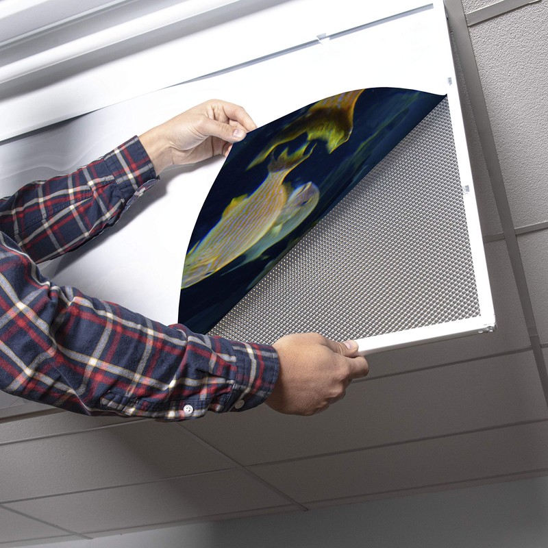 Fluorescent Light Cover for Classroom Ceiling Lights - Premium Backlit