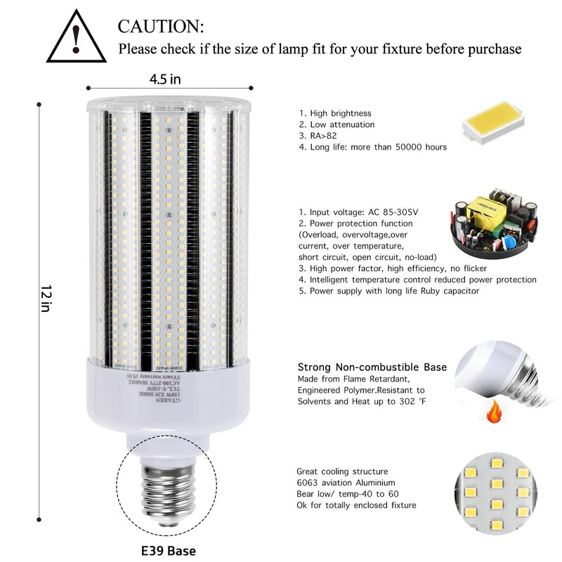 GTAREN120W LED Corn Light Bulb, Replacement 500 Watt Metal Halide