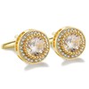 Crystal Cufflinks for Men CZ Cuff Links Sparkle Diamond Gold
