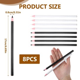 Set of 8 Tailor's Chalk Sewing Chalk Fabric Chalk Sewing Pencil Marker Pen for Fabric Marking, Soluble Sewing Pen in 2 Colours (White and Blue) for Quilting, Sewing and Crafts, 17.5 cm