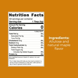 Alusweet Maple Syrup Sugar Free Syrup Liquid Allulose Sweetener - 11 fl oz - 1:1 Sugar Substitute, Low Carb and Keto Friendly No Artificial Colors or Flavors, Non GMO, Gluten-Free, Vegan for Pancakes, Waffles, Oatmeal, Desserts and Breakfast - 2 Pack