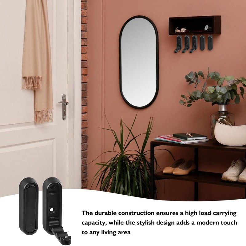 WIYETY Pack of 4 Folding Coat Hooks Black: Folding Hooks