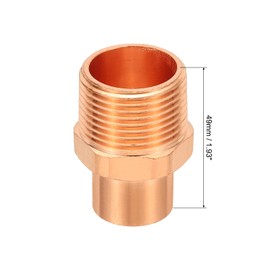 PATIKIL 3/4 x 1 Male Adapter Fitting with C x M Connections, 5 Pcs Copper Pipe Fittings with Sweat Solder X FNPT Connection Threaded Tubing Connector for Residential, Commercial
