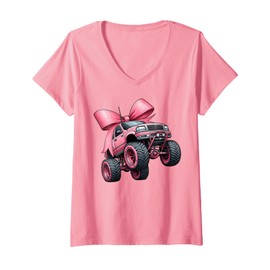 Womens Coquette Bow Rc Truck RC Racing Remote Control Girl Mom V-Neck T-Shirt