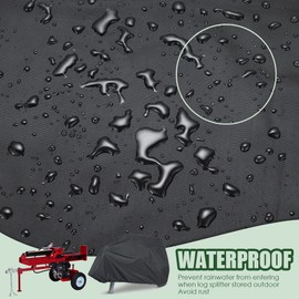 Gicov Log Splitter Cover Waterproof Heavy Duty Gas Logging Splitter Cover with Drawstring for 15-37-Ton Log Splitter All Weather Resistant Storage Cover