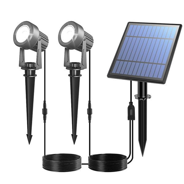 APONUO Solar Spot Lights Outdoor 2-in-1 Solar Landscape Lighting Dusk
