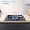 Kitchen Gas Cooktop Stove 2 Burners Propane Stove Tempered Glass