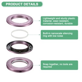 M METERXITY 25-Pack Curtain Grommets, 1-9/16"(4cm) Inner Diameter Plastic Curtain Rings Clip Eyelet Rings Nanoscale Low Noise Roman Ring for Windows/Fabric, Home Drapes Grommets [Matte Purple]