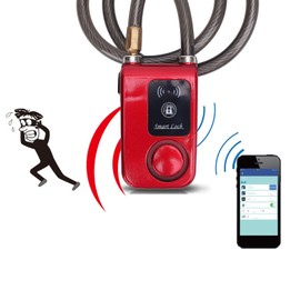 Bluetooth Bike Lock, Keyless Smart Lock with Phone APP Control, IP44 Waterproof, Above 110dB Alarm, Anti Theft Lock for Motorcycle, Bicycle, Scooter, Gate Door (Red)