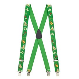 Suspender Store Novelty Leprechaun Suspenders - 1.5-Inch Wide Elastic Straps - X-Back - Clip - 42" for 5'0" to 5'9" tall