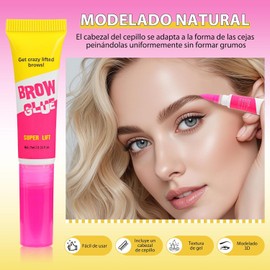 Professional Makeup Gel de Cejas, The Brow Glue, Estilizador de Cejas en Gel, Cabezal de Cepillo Incorporado, a Prueba de Sudor, Crea un Aspecto de Maquillaje Natural, 7ml