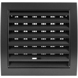 Vent Systems 150 x 150 mm / 6 x 6 Inch Anthracite Square Louvered Air Supply Vent Cover with Slider - Dryer, Air Conditioner Vent Cover, HVAC Exhaust Ventilation Grille for Bathroom, Home, Kitchen