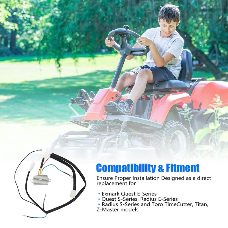 CUSTONEPARTS Voltage Regulator with Harness FIT Exmark Quest Radius E