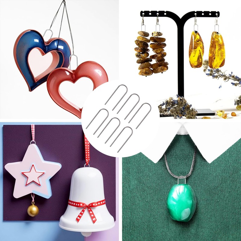 DILUSILK 100Pcs Mini U Hanger Hooks, High Temperature Nichrome Wire